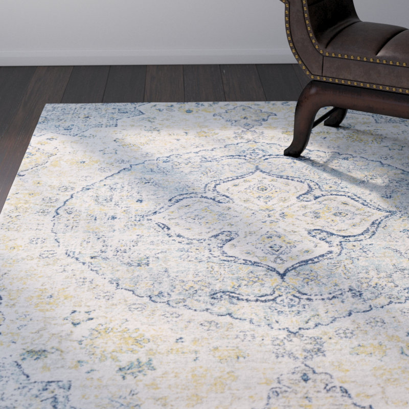 Bungalow Rose Arteaga Vintage Persian Medalion Oriental Light Teal